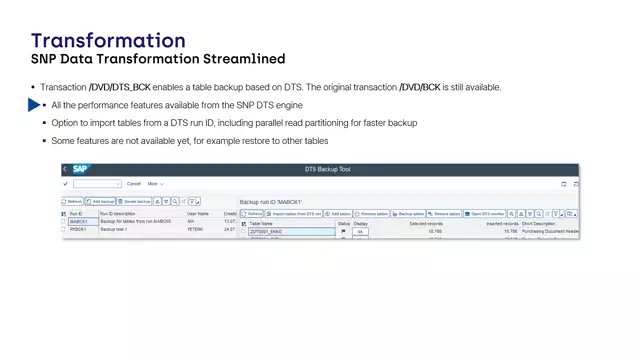 Data Transformation Streamlined | Backup Tool Build Based on DTS Engine