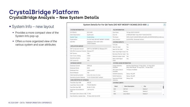 CrystalBridge Analysis Basic | System Info – New Layout