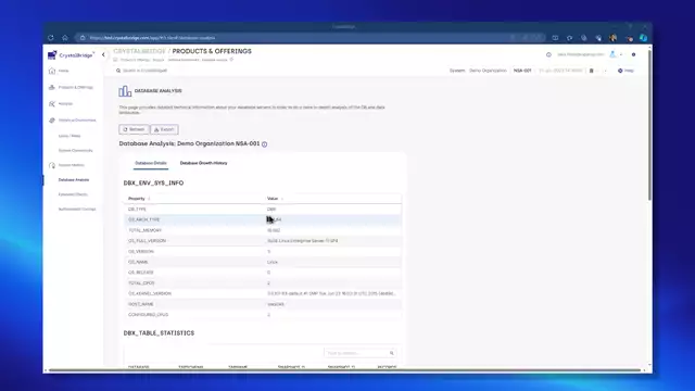 CrystalBridge Analysis Basic | Database Analysis – Database Details