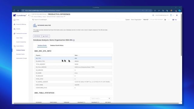 CrystalBridge Analysis Basic | Database Analysis – Database Details