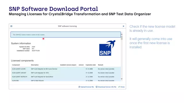 SWPO | Installing Licenses with CrystalBridge Transformation and SNP Test Data Organizer