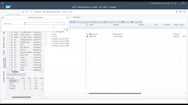 Transformation Cockpit | Creating a Folder Structure in the Transformation Area