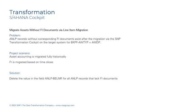 S/4HANA Cockpit | Migrate Assets Without FI Documents via Line Item Migration