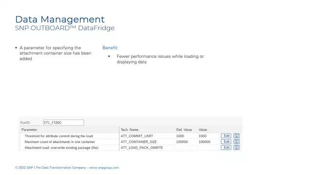 Outboard DataFridge | Parameter for Specifying the Attachment Container Size