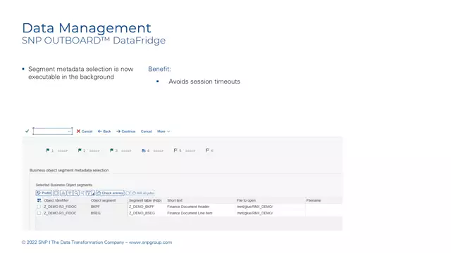 Outboard DataFridge | Segment Metadata Selection Is Now Executable in the Background