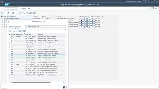 Outboard ERP Archiving | Analyzer – Execution Filter