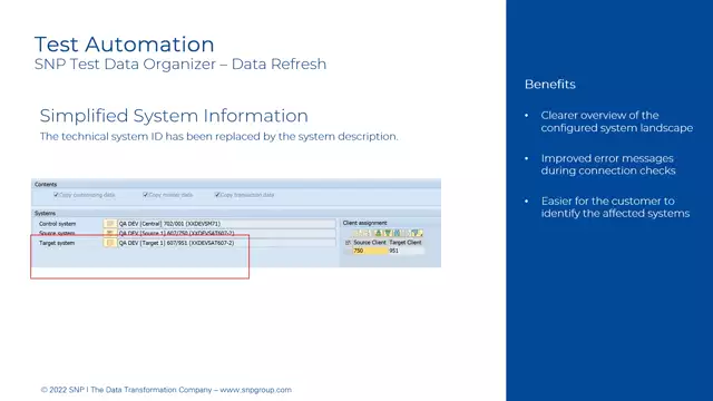 Test Data Organizer | Data Refresh – Simplified System Information