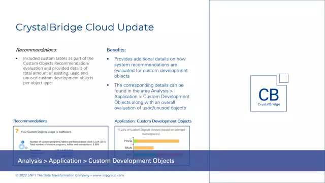 Recommendations: Custom Development Objects