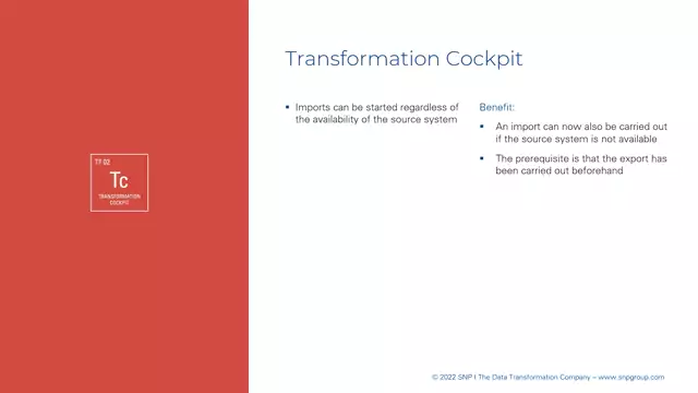 Transformation Cockpit | Imports Possible Regardless of Availability of Source System