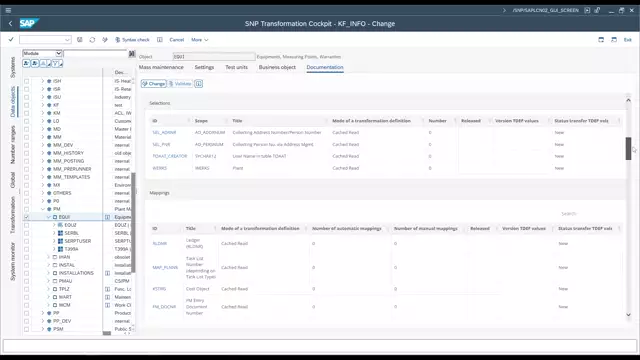 Transformation Cockpit | Automatic Object Documentation