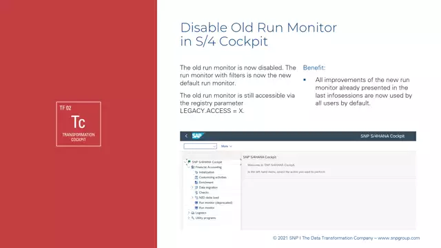 S/4HANA Cockpit | Disabling Old Run Monitor
