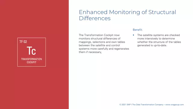 Transformation Cockpit | Enhanced Monitoring of Structural Differences