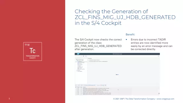 S/4HANA Cockpit | Checking the Generation of ZCL_FINS_MIG_UJ_HDB_GENERATED in Finance