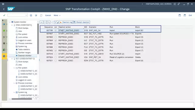 Transformation Cockpit | Daemon Monitor
