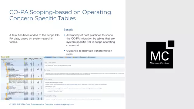 Mission Control | CO-PA Scoping-based on Operating Concern Specific Tables