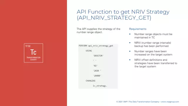 Transformation Cockpit | API Function to get NRIV Strategy (API_NRIV_STRATEGY_GET)