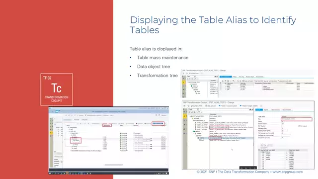 Transformation Cockpit | Displaying the Table Alias to Identify Tables