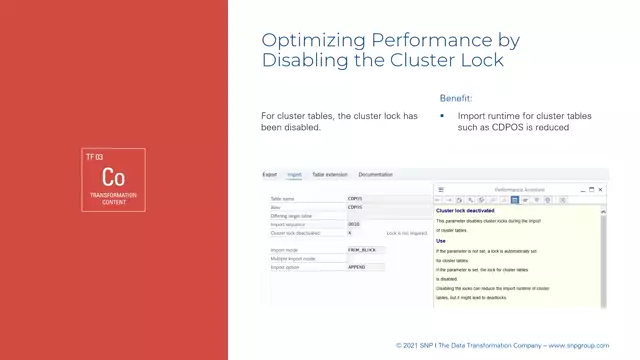 Transformation Content | Optimizing Performance by Disabling the Cluster Lock
