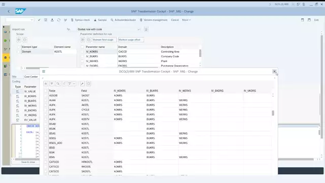Transformation Content | BUKRS-dependent SAKNR/KSTAR Mapping / KOKRS-dependent KOSTL/PRCTR Mapping