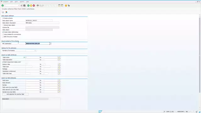 Data Object Builder | 01. Creating Schema Files Using Data Dictionary (DDIC) Searches