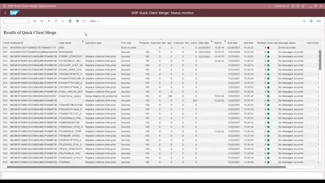 Quick Client Merge | 07. Quick Client Merge Status Monitor