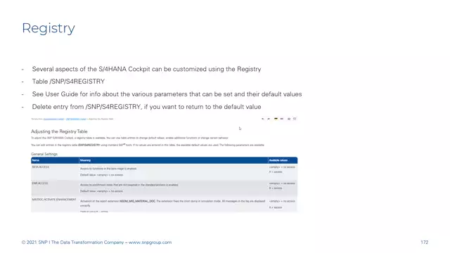 S/4HANA | Technical Information 03 | Registry | DE