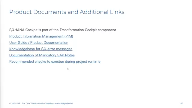 S/4HANA | Technical Information 08 | Product Documentation and Additional Links | DE