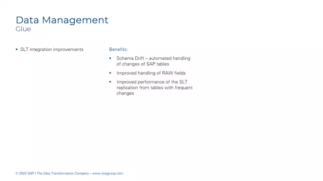 Glue | SLT Integration Improvements