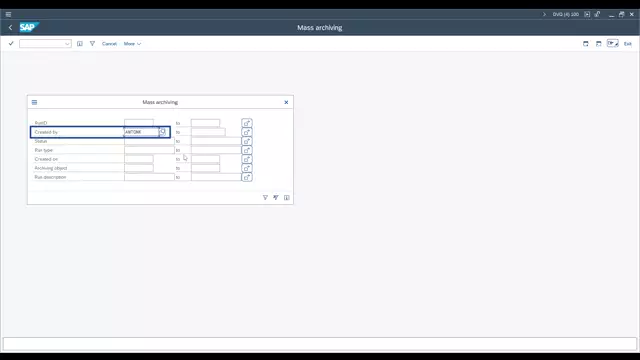 Outboard ERP Archiving | Mass Archiving – Run ID Filter