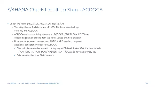 S/4HANA | Finance 15 | Check Line Items After ACDOCA Creation | DE