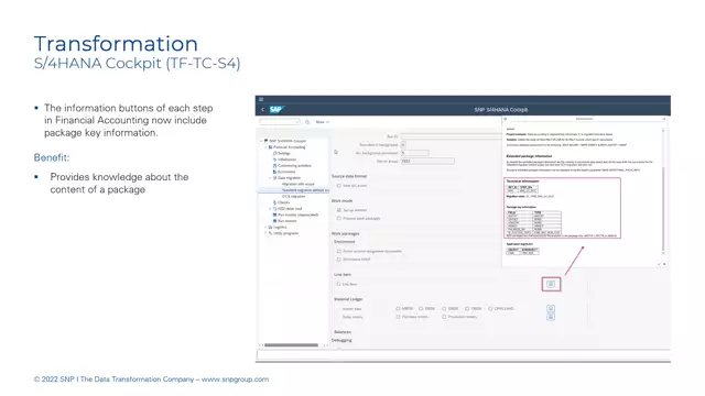 S/4HANA Cockpit | Package Key Information Added to Information Buttons in Financial Accounting Steps