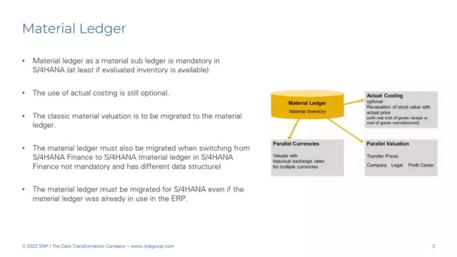S/4HANA | Material Ledger 01 | Overview of the Material Ledger | DE