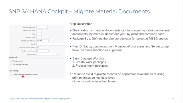 S/4HANA | Logistics 03 | Migrate Material Documents Step | DE