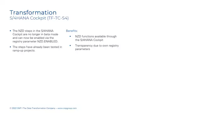 S/4HANA Cockpit | NZD Steps No Longer in BETA Mode