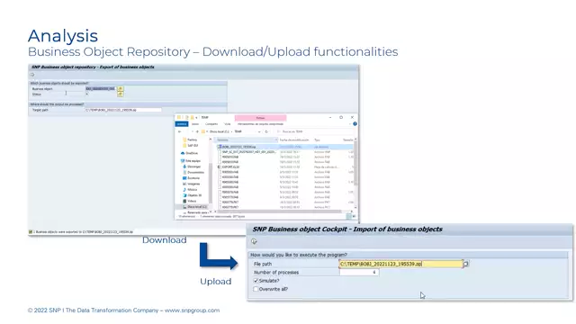 Analysis | Business Object Repository - Download/Upload Functionalities
