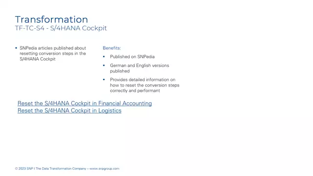 S/4HANA Cockpit | SNPedia Articles about Resetting in S/4HANA Cockpit