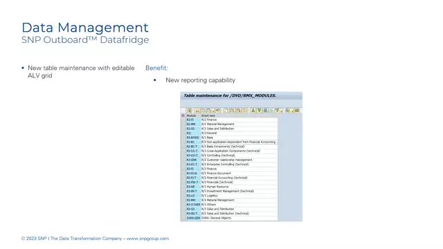 Outboard Datafridge | New Table Maintenance with Editable ALV Grid