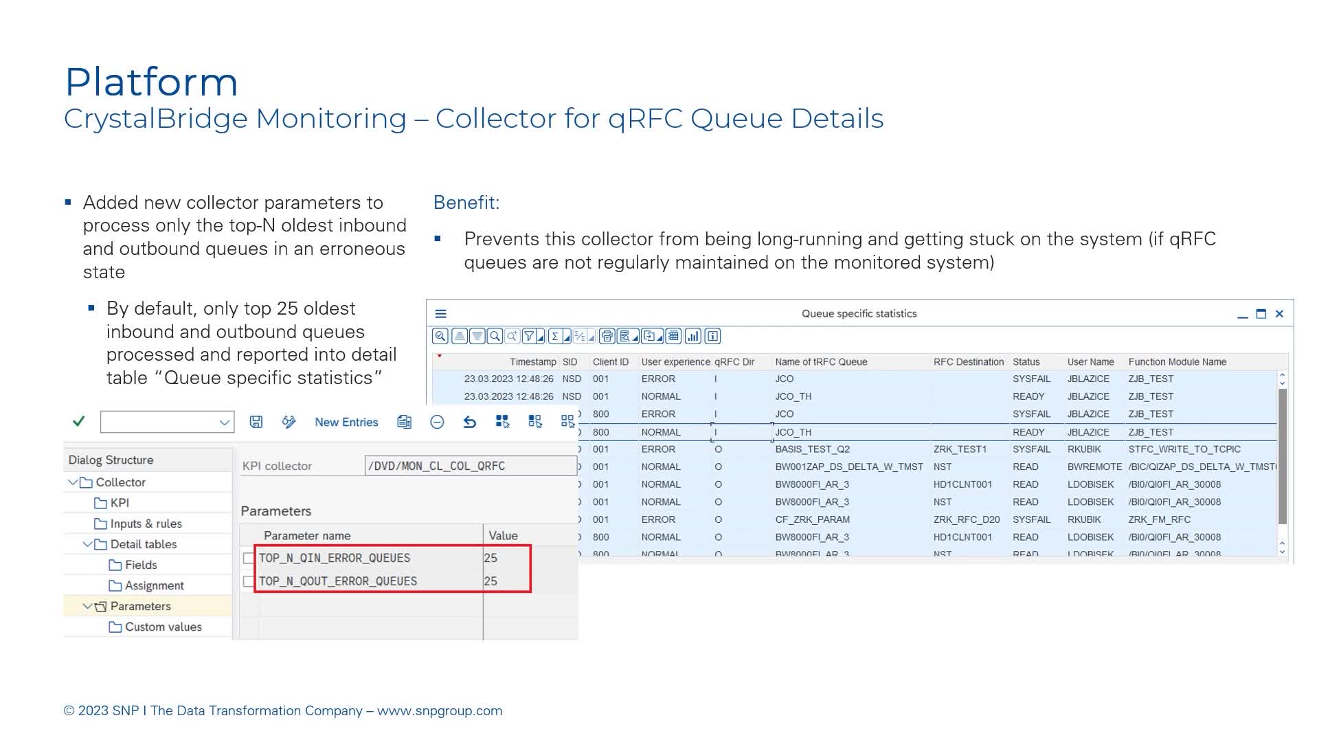 CrystalBridge Monitoring Collector for qRFC Qu … · SNP