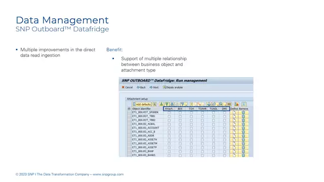 Outboard Datafridge | Multiple Improvements in the Direct Data Read Ingestion (NoFEX Ingestion)