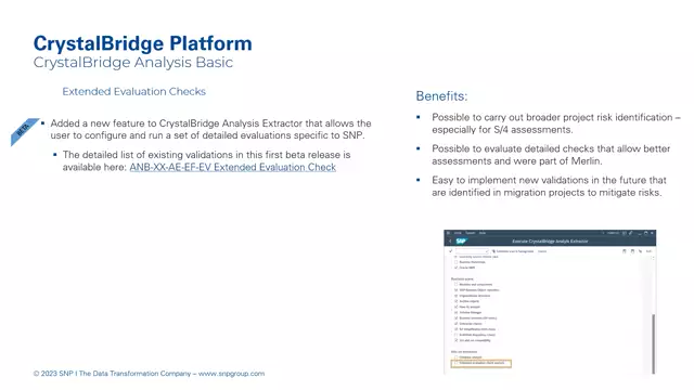 CrystalBridge Analysis Basic | Extended Evaluation Checks