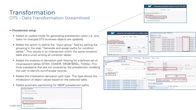 Data Transformation Streamlined | Preselection Setup