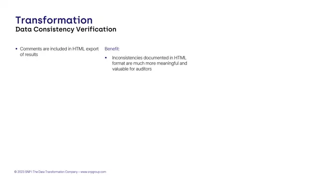 Data Consistency Verification | Comments in HTML Export of Results