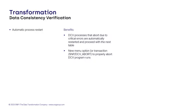 Data Consistency Verification | Automatic Process Restart