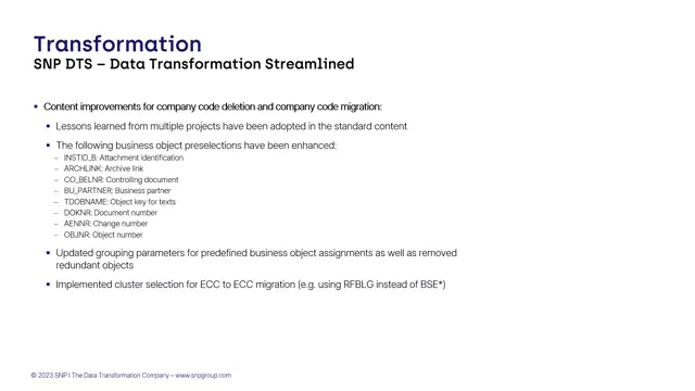 Data Transformation Streamlined | Content Improvements for Company Code Deletion and Company Code Migration
