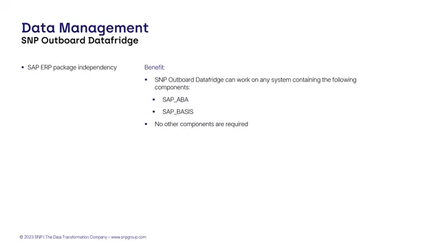 Outboard Datafridge | SAP ERP Package Independency