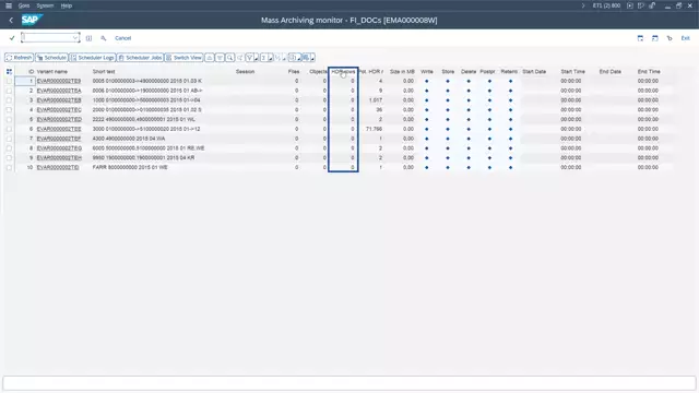 Outboard ERP Archiving | Mass Archiving Monitor – Additional Fields