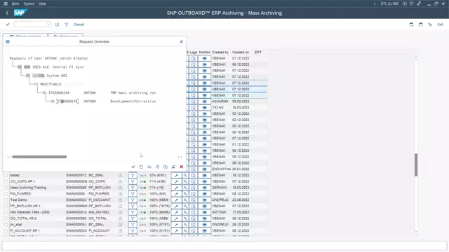 Outboard ERP Archiving | Mass Archiving – Run Transport