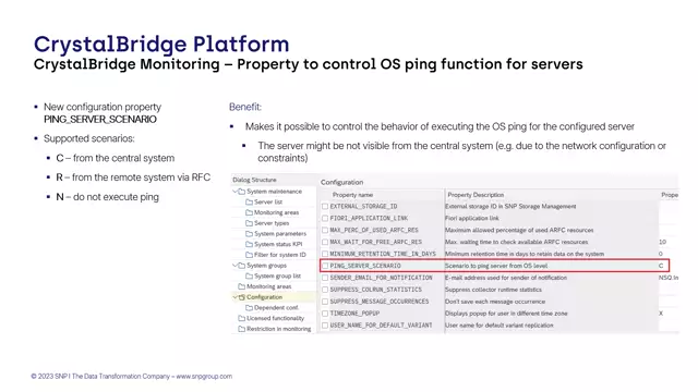 CrystalBridge Monitoring | Property to Control OS Ping Function for Servers