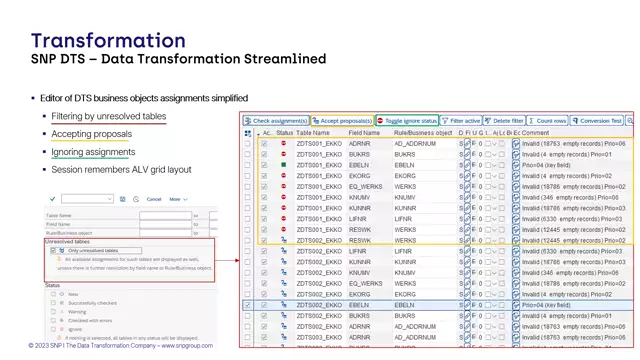 Data Transformation Streamlined | Simplified Editor of DTS Business Objects Assignments