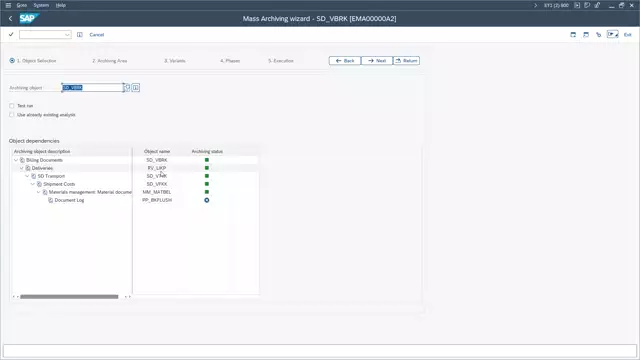 Outboard ERP Archiving | Mass Archiving – Dependencies of Archiving Object